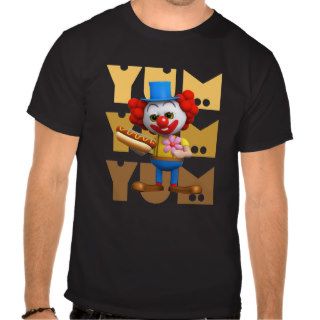 Funny 3d Clown Hotdog Yum Yum Tshirt