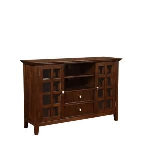 Simpli Home Acadian Collection Tall TV Media Stand in Tobacco Brown 3AXCACTTS