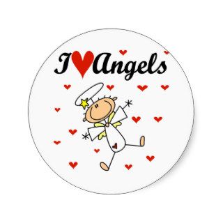 I Love Angels T shirts and Gifts Round Sticker
