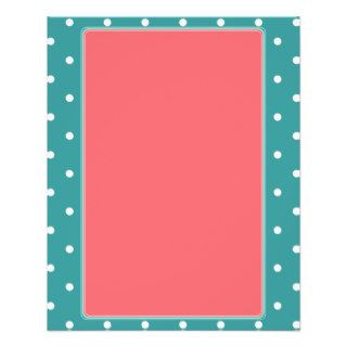 Turquoise, Coral  Polka dots Full Color Flyer