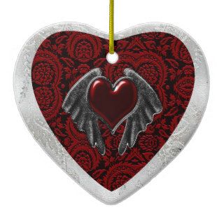 Valentine's Day Gothic Heart Christmas Ornament