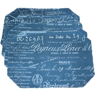 Document Navy Placemats (Set of 4) RLF HOME Table Linens