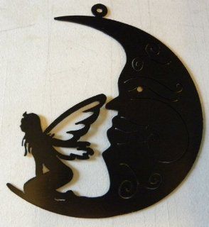 Fairy and Crescent Moon Metal Wall Art Home Decor  Automobiles  