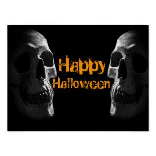 Creepy Skull Happy Halloween Poster