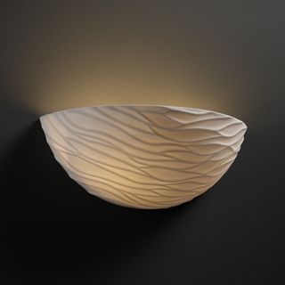 1 light Round Wave Impression Porcelain Wall Sconce Sconces & Vanities