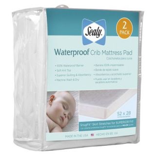 Waterproof Crib Mattress Pad   2 Pack by Sealy