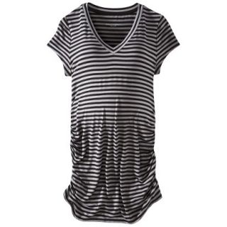 Liz Lange for Target Maternity Short Sleeve V Neck Tunic Top   Gray/Black L