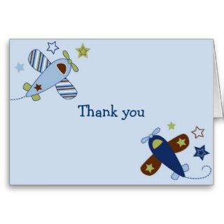 Zoom Along Airplane Aviator Thank You Note Cards