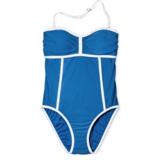 Merona Womens 1 Piece Swimsuit  Electric Blue XS