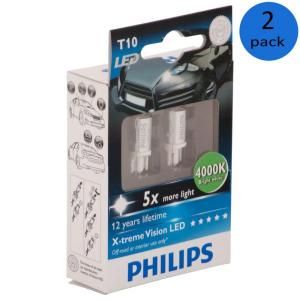 Philips X treme vision LED 4000K T 10 Interior Bulb (2 Pack) 129644000KX2