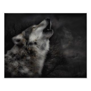 Midnight's Cry   Wolf Painting   Photo Print
