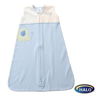 HALO Blue Elephant Cotton SleepSack Wearable Blanket Halo Swaddling Blankets