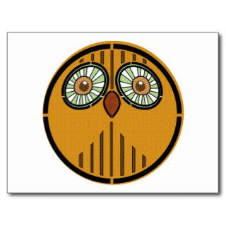 Abstract Art Owl Face Post Cards
