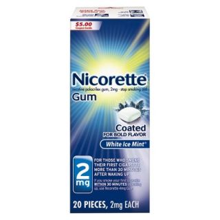 Nicorette Gum White Ice 2mg   20 Count