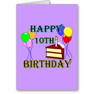 10th Birthday Cake Birthday Design Cards