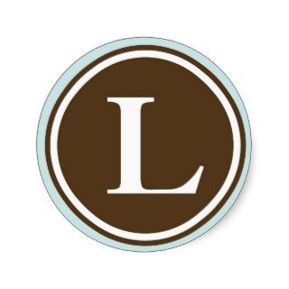 Initial L monogram circle letter seal party favor Sticker