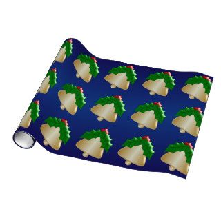 Christmas Bells With Holly Gift Wrap
