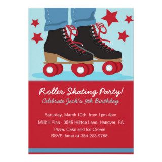 Roller Skating Birthday Party Invitations for Boys