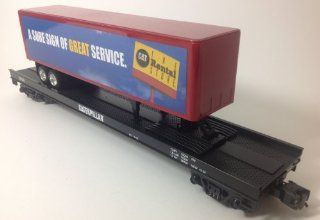 MTH RAIL KING, 20 98485, CATERPILLAR #200529, FLAT CAR WITH 48' TRAILER Toys & Games
