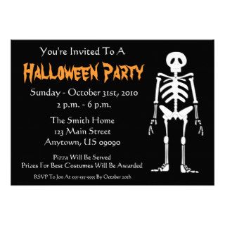 Halloween Party Invitation (Skeleton Black)