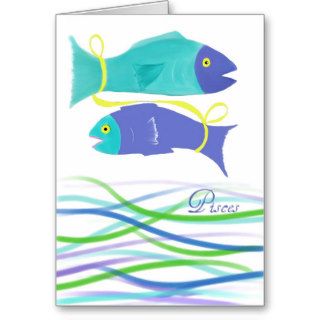 Pisces Fish Birthday Colorful Fish Art Greeting Card