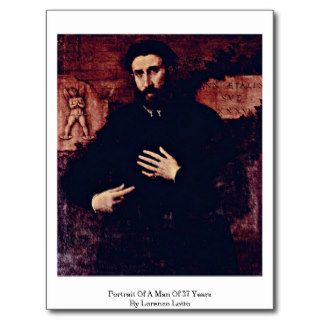 Portrait Of A Man Of 37 Years By Lorenzo Lotto Postcard