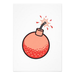 funny golf ball bomb custom invitation