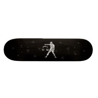 Libra Silver Zodiac Symbol Skateboard Deck
