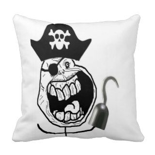 Forever Alone Pirate Comic Face Throw Pillows