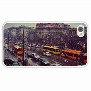 Design Iphone 4 4S City City Transport Sky Snow Of Fashion Gift White Cellphone Skin For Family Cell Phones & Accessories