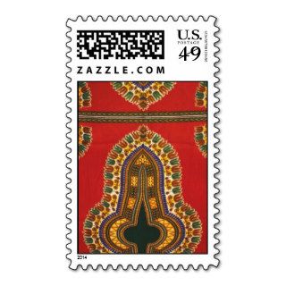 Red Dashiki print stamp