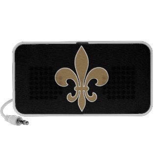 Fleur de Lis Gold with White and Black Outline iPhone Speakers