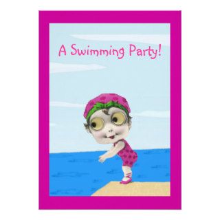 Swimming Party Personalized Invitations