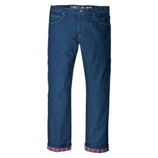 Dickies Mens Relaxed Straight Fit Flannel Lined Jean   Rinsed Indigo Blue 36x30