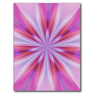 Powder Pink, Lavender and Violet Red Starburst Post Card