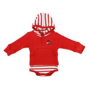 Louisville Cardinals NCAA Newborn Hooded Striped Creeper