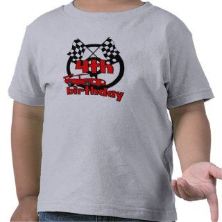 4th Race Car Birthday Tee Shirts