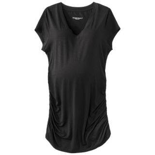 Liz Lange for Target Maternity Short Sleeve V Neck Tunic Top   Black S