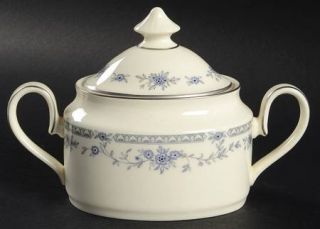 Minton Bellemeade Sugar Bowl & Lid, Fine China Dinnerware   Blue Floral, Inner P