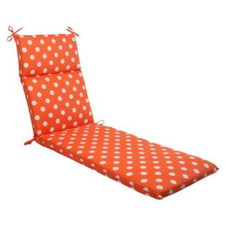 Outdoor Chaise Lounge Cushion   Orange/White Polka Dot