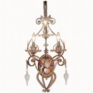Hampton Bay Allure Collection 3 Light Antique Silver Wall Sconce 14440 021