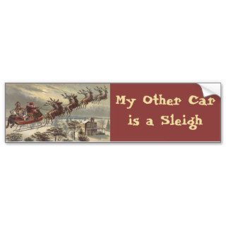 Vintage Christmas, Victorian Santa Claus in Sleigh Bumper Stickers