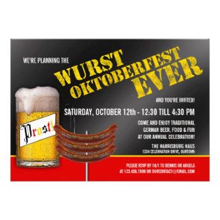 Wurst Oktoberfest Party Invitations