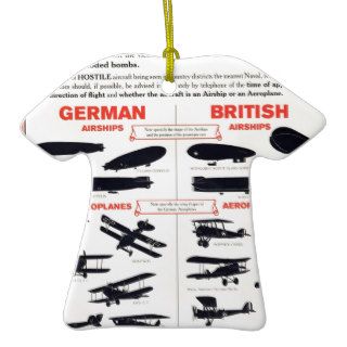 WW1 Aircraft Recognition Poster Christmas Tree Ornaments