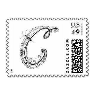 Fancy Alphabet™ Letter C Postage Stamp