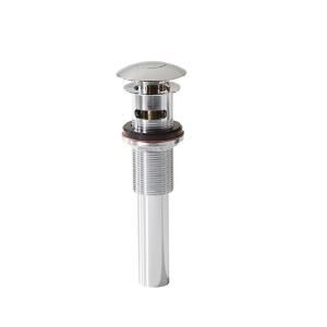 2.717 in. H x 8.6875 in. D Push Button Closing Umbrella Drain with Overflow in Chrome Polished 9297 CP