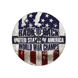 USA  Back to Back World War Champs Wallclock