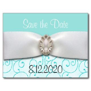 Blue Wedding Save the Date Cards Postcard