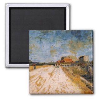 Van Gogh; Road Running Beside the Paris Ramparts Fridge Magnet