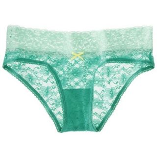 Xhilaration Juniors All Over Lace Hipster   Green Ripple L